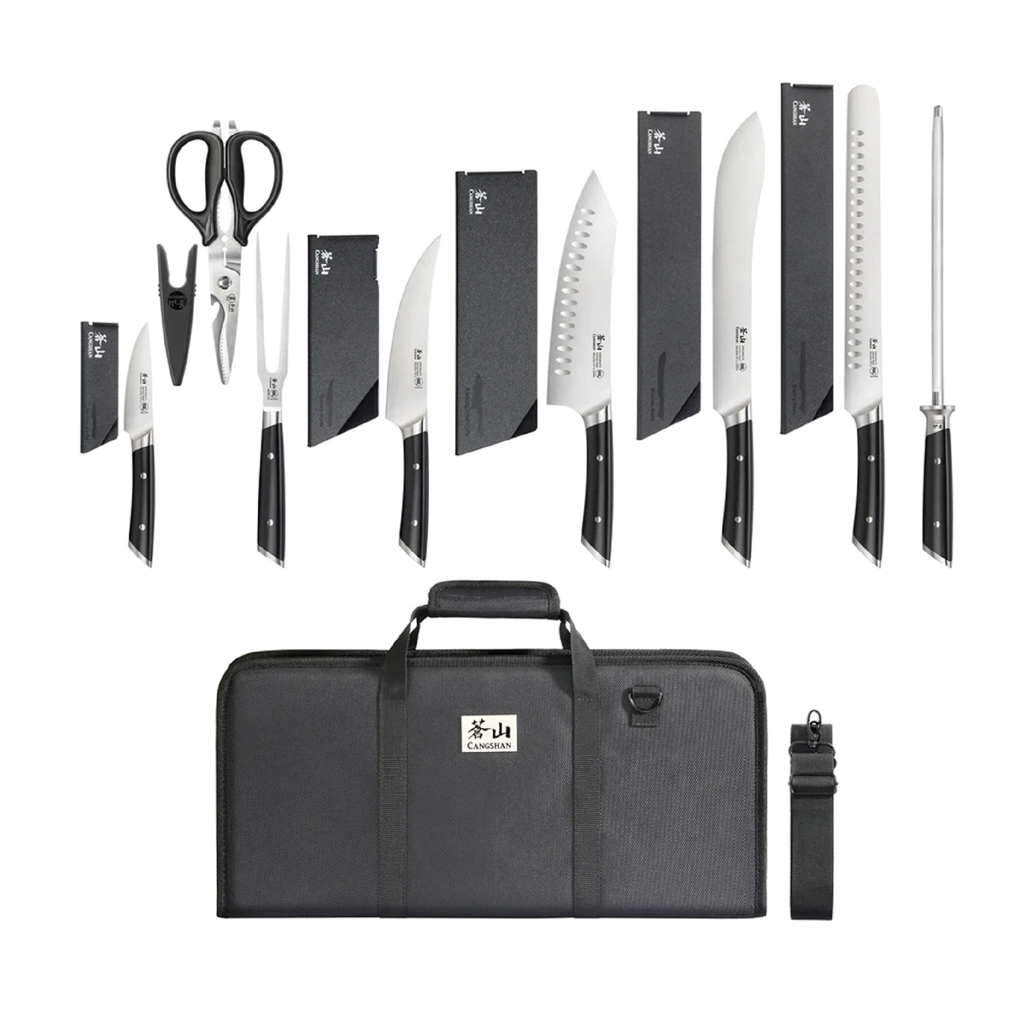 Cangshan 9-Piece Helena Series BBQ Knife Bag Set